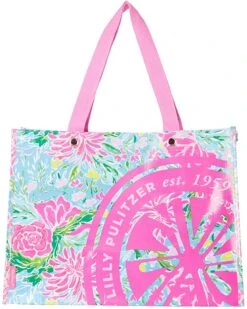 Buy ✔️ Lilly Pulitzer XL Market Shopper Bag, Oversize Reusable Grocery Tote with Comfortable Shoulder Straps, Bunny Business | 🧨 Handbags ⌛