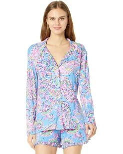 Outlet ⌛ Lilly Pulitzer Pj Knit Long Sleeve Button-Up Top | Sleepwear 🛒