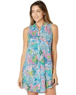 Flash Sale ⌛ Lilly Pulitzer Sleeveless Natalie Cover-Up | Swimwear ⭐ -Cheap Lilly Pulitzer Store 81gNnAYKwUS. AC SR736920