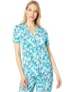 Best reviews of ✔️ Lilly Pulitzer PJ Knit Short Sleeve Button-Up Top | Sleepwear 🌟
